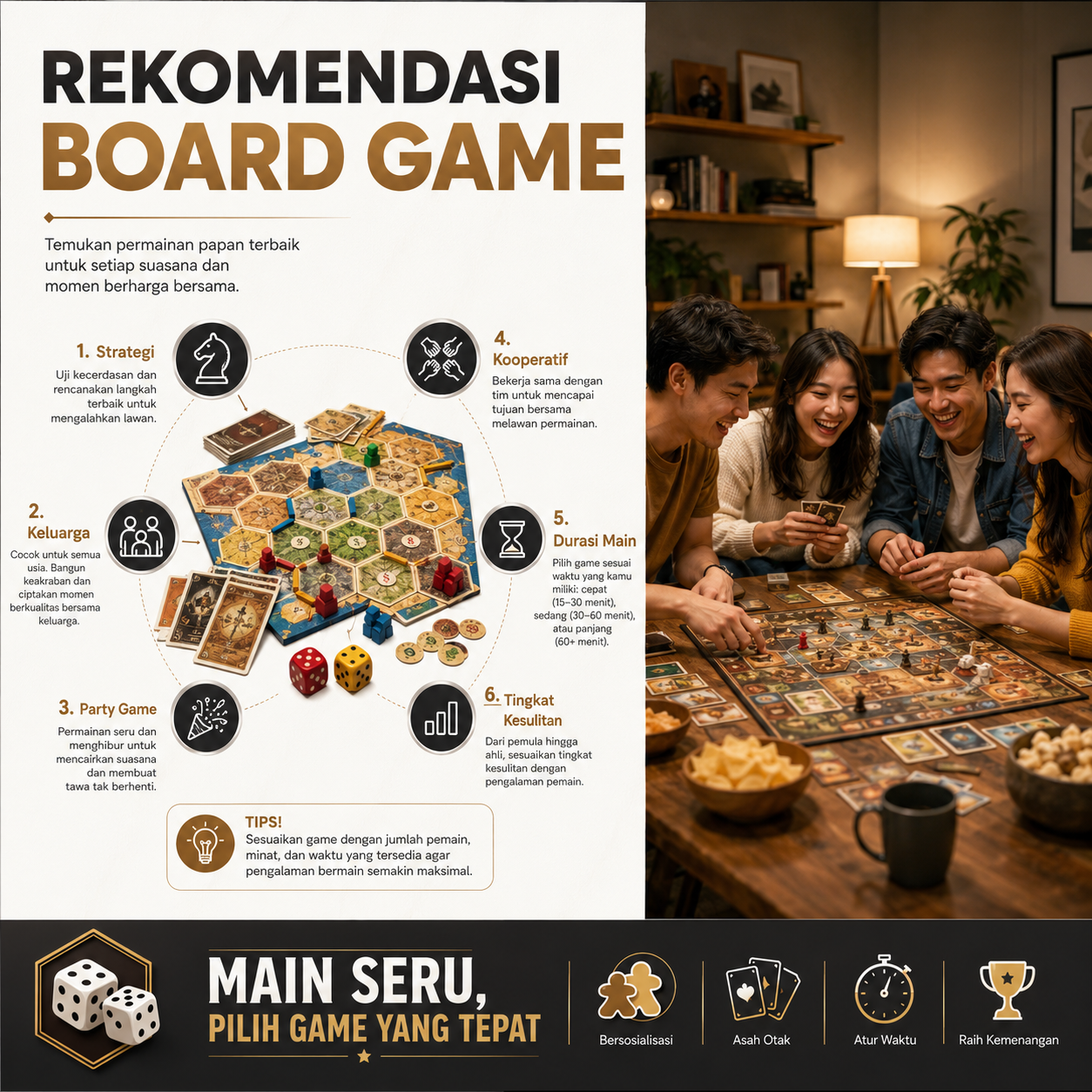 Rekomendasi Board Game Terbaik untuk Keluarga, Teman, dan Pemain Strategi